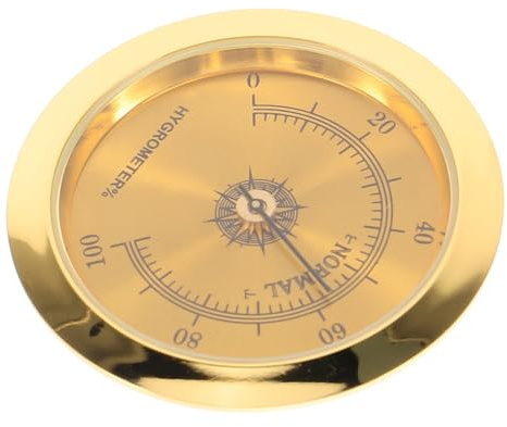 UTHCLO Guitar Hygrometer Mini Hygrometer for Guitar Case with Accurate Humidity Measurement Portable to Install Metal Material Golden Colour