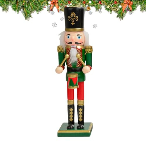 Casse-Noisettes en Bois,Soldat Casse Noix en Bois,Figurine Décoration pour Intérieur Extérieur Porche Fête Familiale Maison Fête de Noël Jardin - Décoration Familiale pour Fêtes Cheminée Vacances