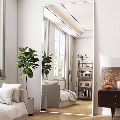 BEAUTYPEAK Bruchsicher Ganzkörperspiegel 60x165cm, Standspiegel mit Ständer | Bodenspiegel Hängend oder Lehnend an die Wand, Groß Wandspiegel mit HD Spiegel für Schlafzimmer, Wohnzimmer oder Flur