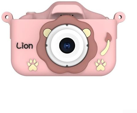 Kinder HD Videorecorder, Kinder wasserdichte 20MP Dual-Objektiv-Kamera, kindersicheres Silikon-Design für Outdoor-Abenteuer (Pink 32G)