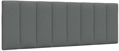 Mandloder Hanko Kopfteil-Kissen, dunkelgrau, 140 cm Breite, weicher Stoffbezug, ideal für Bett und Wandmontage, Komfortables Rückenpolster