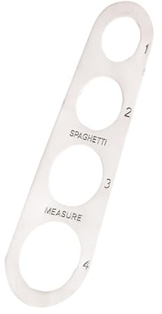 NUOBESTY Outil de Mesure pour Pâtes Spaghetti en Acier Inoxydable à 4 Trous Règle Compacte pour Contrôler Portions Précises Ustensile Cuisine Léger et Portable Cuisson Pâtes