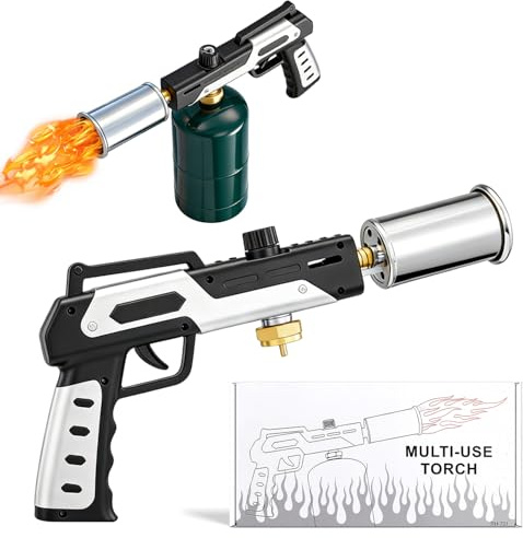 Saker Propane Torch Gun 2026|3272°F High Heat Culinary Torch with Adjustable Flame&Safety Lock|Portable Propane Torch for Sous Vide Searing|Cooking,BBQ,Welding,Campfire (1PC)