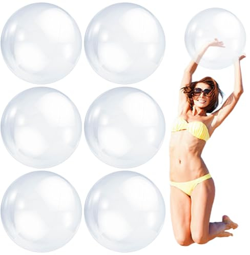 6 pezzi trasparenti palloni da spiaggia palla gonfiabile 16 '' pallone da spiaggia gigante in PVC gonfiabile piscina trasparente per bomboniere estive in piscina