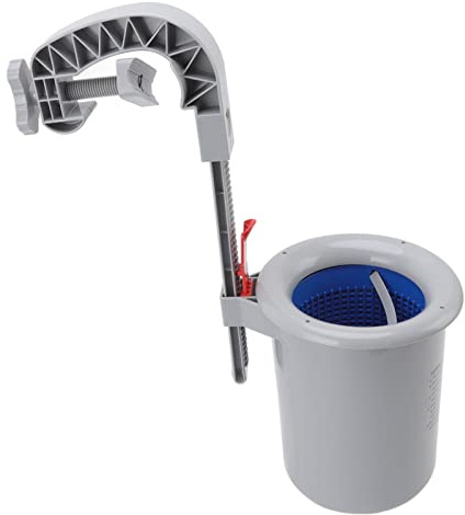 HWGING Skimmer per Superficie della Piscina, Filtro Pulitore Automatico Montato a Parete in Plastica Grigia, Raccoglitore di Detriti per Piscina