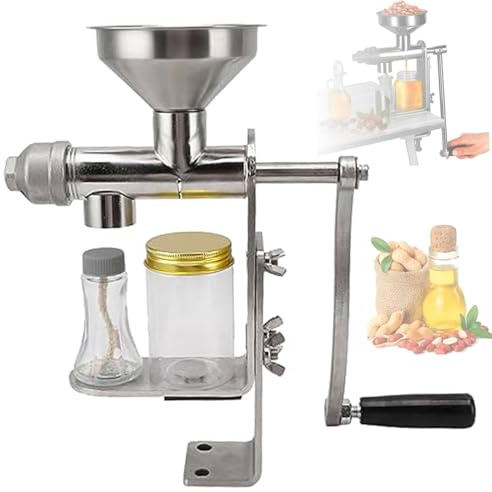 Ölpresse Maschine - Edelstahl Manuelle Handkurbel Öl Extraktor für DIY Öl Extraktion aus Nüssen und Samen
