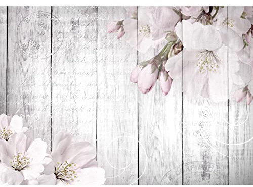 Runa Art Fototapeten 396 x 280 cm Blumen Vintage - Vlies Wanddekoration Wohnzimmer Schlafzimmer - Deutsche Manufaktur - Grau 9118012b