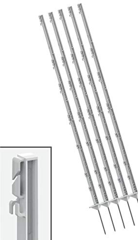 Landkaufhaus Mayer Weidezaunpfähle 156cm (136cm über dem Boden) weiß, 20 Stück mit Doppeltritt - Maximale Standfestigkeit für sichere Tierhaltung