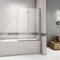 90x140cm Pare baignoire pivotant 180°, porte de baignoire, paroi de baignoire, 6mm verre trempé anticalcaire