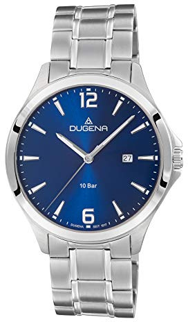 Dugena Herrenuhr Boston mit Edelstahlband blau