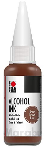 Marabu 12160059285 - Alcohol Ink braun, 20 ml, Alkoholtinte, für Fluid Art, Resin Art und Epoxidharz, für nicht saugende Untergründe, beschichtetes Spezialpapier, Metall, Keramik und Glas