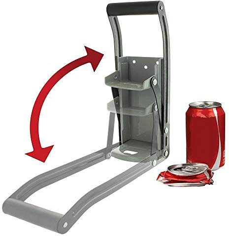 ALIXIN-2In1Steel Aluminum Can Crusher/Bottle Opener,Easy Can Crusher Heavy Duty Wall Mounted Can Crusher Recycler Pull Aluminum Soda Bottle Opener Beer Recycling,Eco-Friendly Recycling Tool(16OZ)