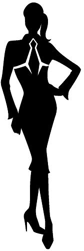 WC-Schild, Toilettenschild Lady No. 3 selbstklebend, Damen, M, Schwarz