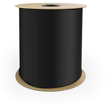 DQ-PP POLYPROPYLENSEIL – 8mm – 100m – SCHWARZ – Traglast bis 750 kg Flechtleine Textilseil Schnur Rope Kordel Kunststoffseil geflochten