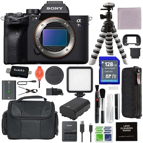 Sony Alpha a7S III Mirrorless Full Frame Camera Bundle with Extra Battery, 128GB Memory Card, Flexible Tripod, Connect LED Light + More | Sony a7SIII