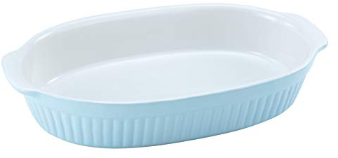 CreaTable Auflaufform oval, Steinzeug, ofenfest bis 250°C, spülmaschinenfest, bleu, 33054, 33,5 x 19 x 5 cm