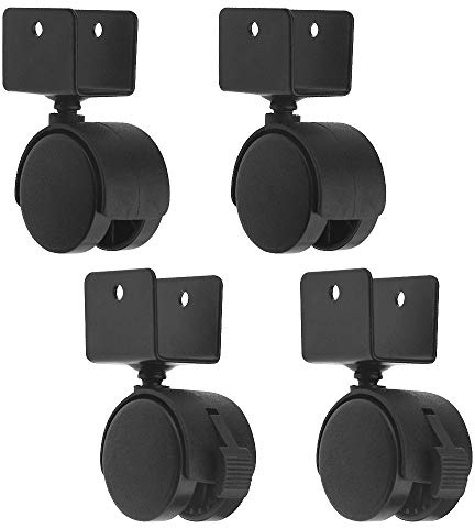 WMYCONGCONG Swivel Casters Set of 4, 1.61inch Furniture Legs Casters Wheel Swivel Caster with Brake U Bracket 360° Rotation No Noise Wheels Locking Caster(2 with Brakes & 2 Without)