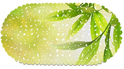 Jaeknxcg Badewanneneinlage rutschfest Badematten für Wanne Duschmatte mit Abflusslöchern Saugnäpfe Maschinenwaschbar 35X70CM Grün