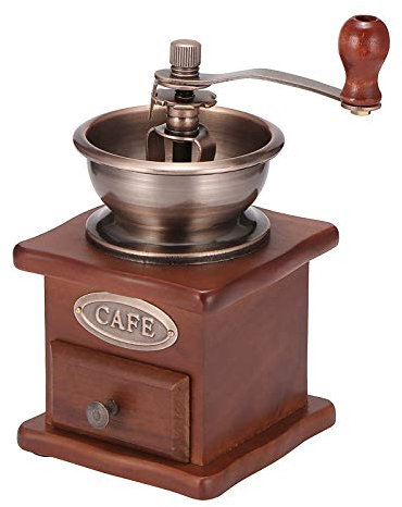 Manuelle Kaffeemühle, Holz, Esszubehör, 15,2 cm, Stahl, Zungentrommel, Stahl, manuelle Kaffeemühle, Holz, Vintage, antike Handtrommel, Percussion-Instrumente, manueller Kaffee