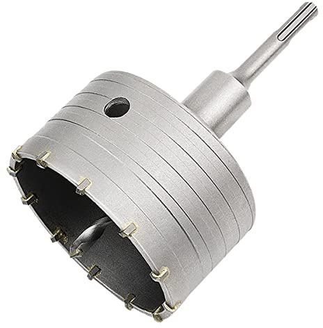 Meccion Scie à Cloche Trépan Béton avec Adaptateur SDS Plus 110 mm, Pour Brique Béton Ciment Pierre (110mm+110mm SDS Plus Adaptateur)