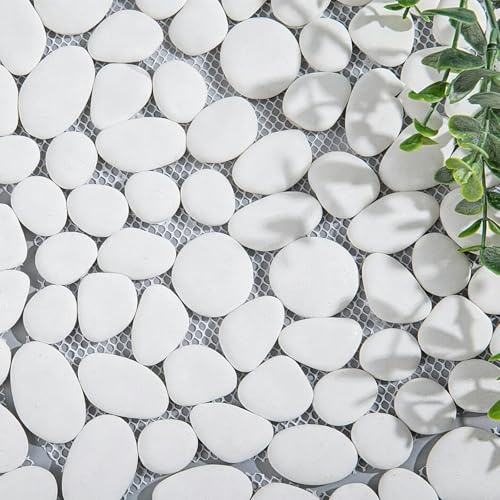 Diflart Backsplash Fliese für Küche, Dusche, Boden, Wandfliesen, Weiß, 5 Stück
