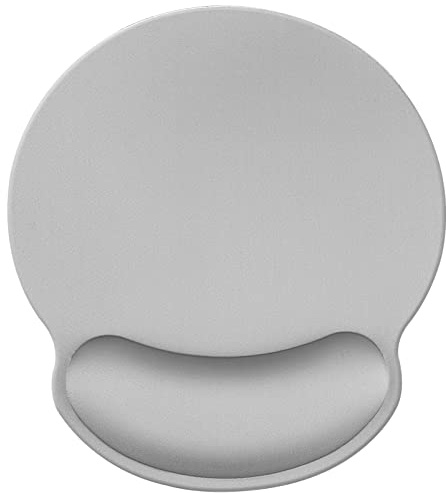 Jahosin Tappetino per mouse con poggiapolsi, poggiapolsi ergonomico nero puro,comodo pad antiscivolo in memory foam per computer e ufficio-25x23 GreyJ