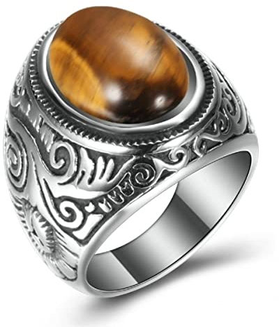 YAHOYA Exquisite hochwertige Intarsien Blau Stein Männer Ring Mode Persönlichkeit Charme Herren Schmuck Ring Accessoires Ring Trend