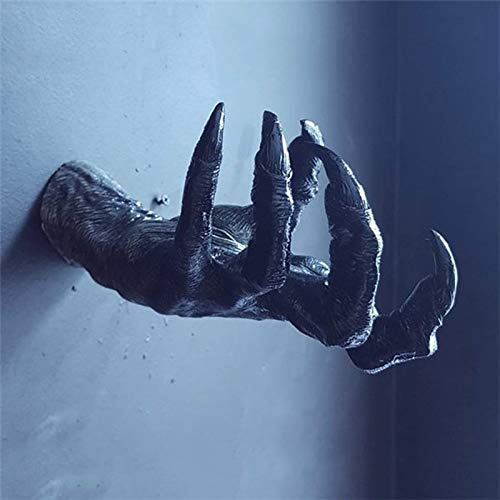 Micozy Witch's Hand Deko Wohnzimmer Wanddekoration - The Monster Wandbehang Gothic, Fantasy Decoration Armband Schmuck Display Rack Aesthetic Room Decor Halloween Wanddeko (Schwarz), 18x10 cm