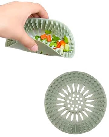 Silicona Protector de Drenaje, 1 Pcs Coladores de Drenaje, Coladores de Desagüe, Cubierta de Desagüe de Ducha, Filtro de Drenaje, para Fregadero, Cocina, BañO(Verde)