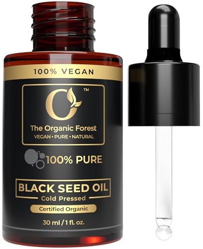 100% Plant Based Black Seed Oil – Organic Cold Pressed Carrier Oil for Hair & Skin Care – Pure Black Cumin Seed Drops For Hair Thickening & Skin Health