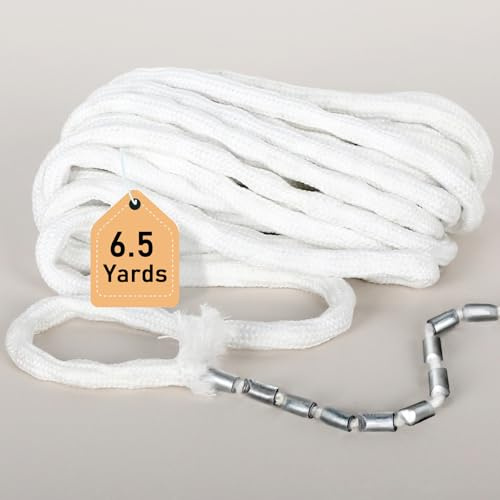 Tusirgre 6.5Yard Curtain Weight Rope, Drapery Weights Tape, Heavy Drapery Weights for Indoor Tulle Fabrics, Weighted Lead Rope Increase Curtain Weight, DIY Length Curtain Accessories