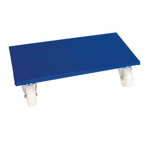 Möbelroller Holz, 2 Stück, Rollen ø 100 mm Polypropylen, 350 x 600 mm, Anti-Rutschbelag, 500 kg, Blau