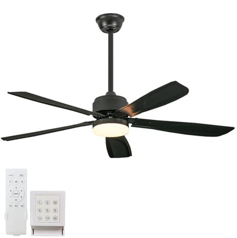 Grande Ventilatore Da Soffitto Con Luce Moderno 3 Colori Sala Lampadario Ventilatore Con Telecomando Reversibile 6 Velocità Silenzioso Ventola Soffitto Con Luce 52IN