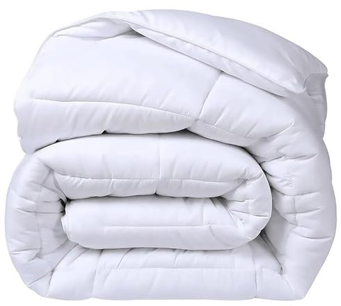 FUREINSTORE Edredón Nórdico Cama 135/140 Invierno,Relleno Nórdico 400 gr/m²,Edredón Nórdico 220X220CM de Fibra Extrasuave Antiácaros y Antibacterias, Color Blanco (220x220cm)