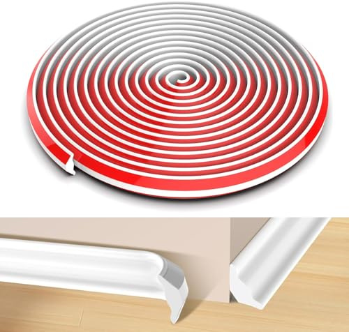Deckenleisten Selbstklebend, Flexible Tpe Dreieck Zierleiste, Wandleisten Selbstklebende Weiß Eckleiste Deckenleisten für Arbeitsplatten, Deckenkanten, Wandkanten, Schrankkanten (27mmx20mm,5m)
