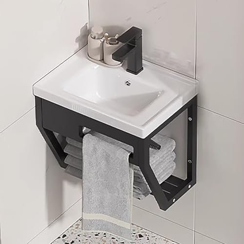 Lavabo A Parete,Lavabo In Ceramica,Lavandino Del Bagno,Mobile Da Bagno Con Rubinetto E Scarico,Lavello In Ceramica Ad Angolo Con Foro,Lavabo Bagno Piccolo Angolare,Mobile Sotto Lavabo Angolare Bagno