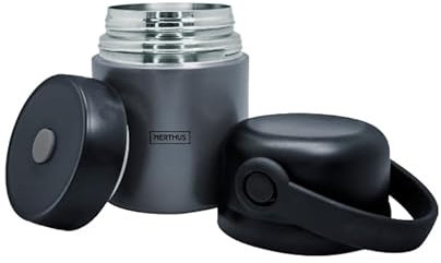 NERTHUS FIH 1462 Termo para sólidos 650ml, acero inoxidable de doble pared, tapa con asa, tapón de vacío, base antideslizante, ideal para comida y sopas