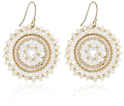 Perlenohrringe für Damen, Sommer, Perlen, Kristalle, Glasperlen, baumelnd, Bohemia, Strand, Statement-Ohrringe, Glas, Kein Edelstein