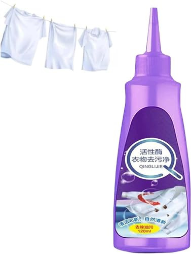 2025 Enzyme Laundry Stain Remover for White & Coloured Clothes, Fabric Cleaner for Shirt Collar, Cuffs & Tough Marks, Laundry Remover Cleaner for Oil, Fast Acting Oil & Sweat Stain Solution (1)