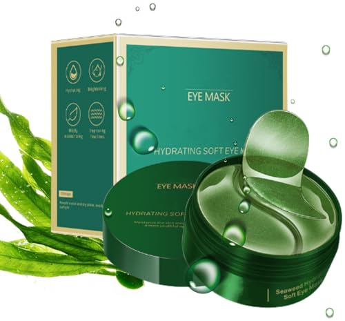 60x Augenpads Gegen Augenringe Männer Eye Pads Mask Hyaluron Eye Patches Entfernen Augen Pads Augenpflege Tränensäcke und Falten Algen-Augenpflaster