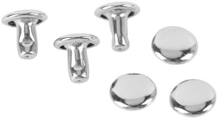 SUNGOOYUE 500 Juegos de Remaches de Doble Tapa de Acero Inoxidable de 6 X 6 Mm para Manualidades de Cuero, Ropa, Juego de Remaches de Metal Fáciles de Usar para una Decoración Elegante