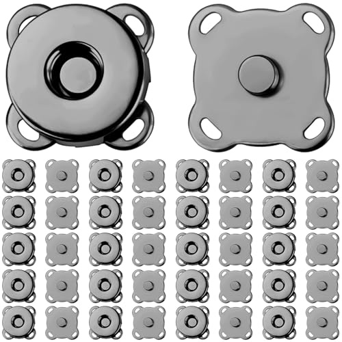 JAXICREY 20 Stück Magnetknöpfe, 14mm Magnetknopf zum Annähen Magnetverschluss Tasche Taschenverschluss Magnet Knöpfe für Häkeltaschen Taschen Druckknöpfe für Kleidung Verschlüsse Magnetisch Metall
