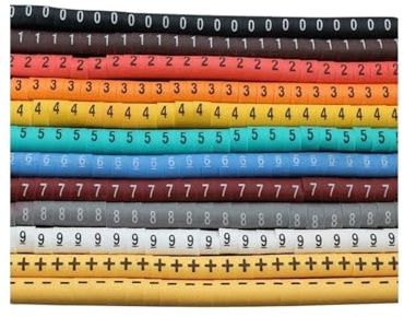 Marcador De Cables Eléctricos Marcador de cables digital de diferentes números for cables, 500/600/1000/1200 unidades(6.0mm2(4.5mm) Yellow,600PCS)