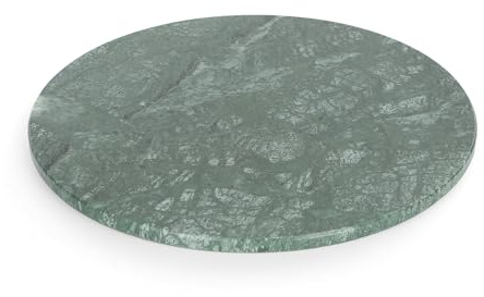 Argon Tableware Marble Serving Board - 33cm - Green Natural Stone Charcuterie, Cheese & Tapas Platter with Non-Slip Feet for Home, Café & Restaurant Use
