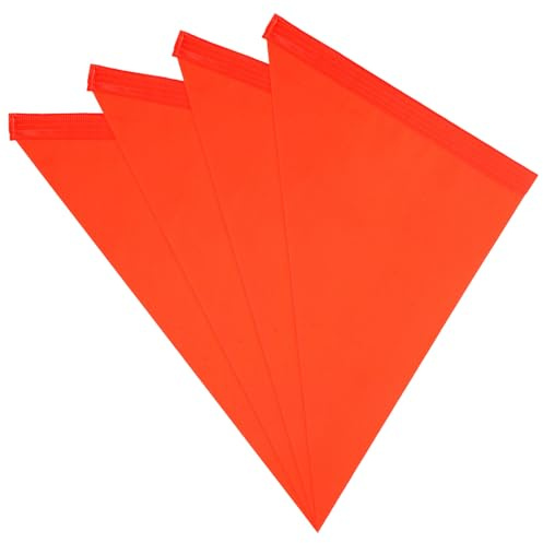 KALLORY 5pcs Bike Safety Flags High Visibility Orange Triangle Pennants Cycling Warning Flags for Scooter and Trailer Accessories