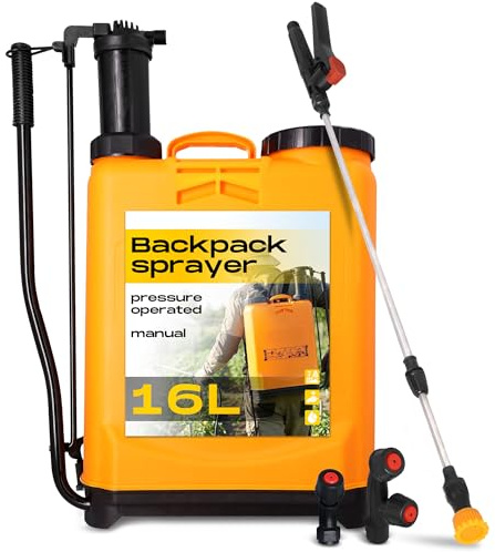 Instalguru Sulfatadora Mochila 16l Pulverizador Presión Manual Jardinería Fumigadora Huerto Herbicida Fertilizante Boquillas Regulables Tratamiento Plantas Diseño Ligero