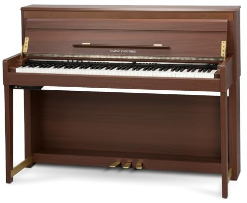 Classic Cantabile UP-1 OM Upright E-Piano Okoume, 7 1/4 Oktaven, Soft | 88 gewichtete Tasten mit Graded Hammer-Tastatur, Tastatur mit Ivory-Touch-Oberfläche (angerauhte Tasten), Normal, Hard, Orgel