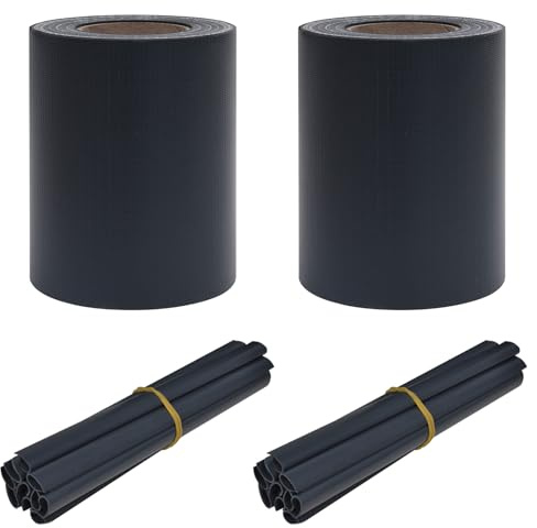 Modern Garden Privacy Screen PVC for Patio and Garden, 2 Pcs Dark Grey PVC Privacy Fence 35 x 0.19 m
