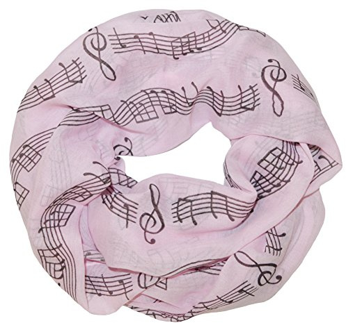 thb Richter Schlauchschal/Schal und Krawatte/Necktie mit Musiknoten Notenschlüssel für Musik-Veranstaltungen Chor Rundschal Loopschal Kunst