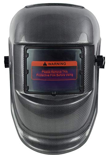 Welding Helmet XTRM Auto Darkening Solar Power Industrial Use Welder Grinding Function Safety Wear - Carbon - One